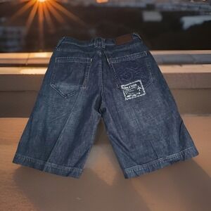 VTG PHAT FARM & LL Cool J MEN'S DENIM BLUE JEAN SHORTS Sz 36 BAGGY Y2K -LOT OF 2